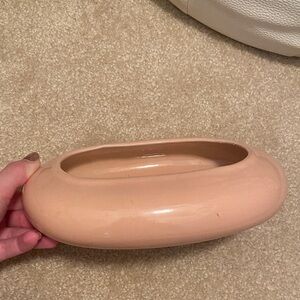 Vintage Oval Peach Ceramic Vase